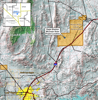 Moapa River Indian Reservation with Eagle Shadow Mountain Solar Project Location Highlighted